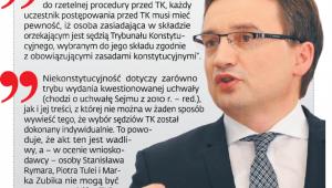 Dlaczego zdaniem Zbigniewa Ziobry tak ważne jest, aby TK rozwiał obawy co do statusu trzech sędziów TK wybranych w 2010 r.